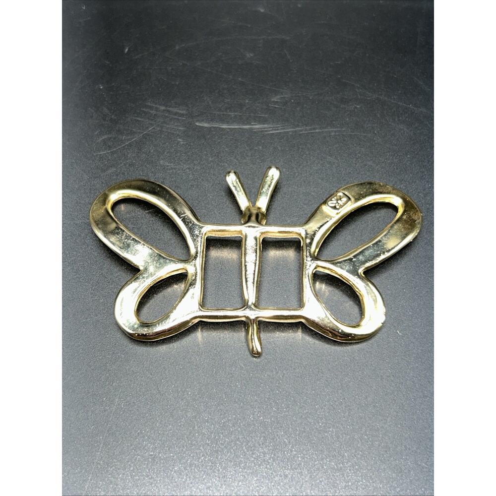 Weekender Gold Tone Butterfly Belt Sash Buckle Scarf slide 3 3/4”